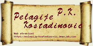 Pelagije Kostadinović vizit kartica